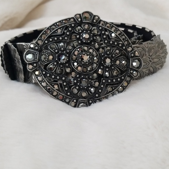 Jenny Boston Accessories - Silver Rhinestone Belt, Like New